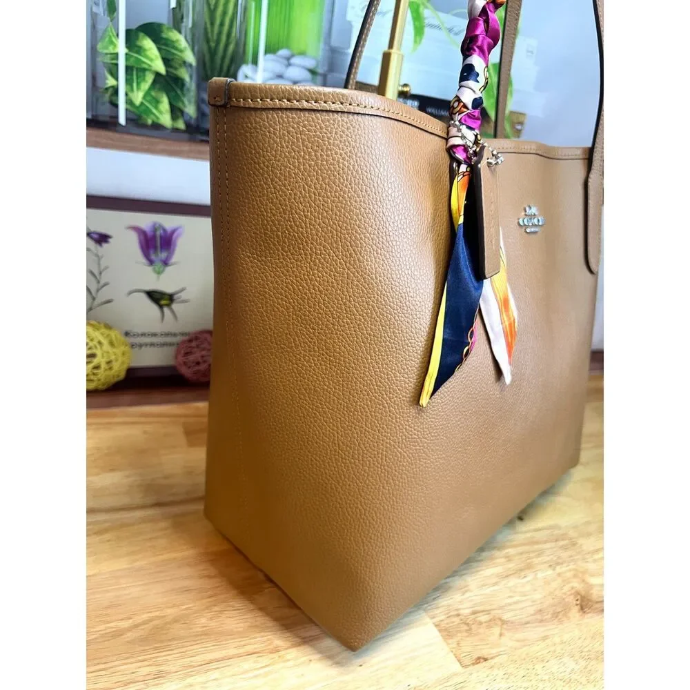 Coach City Tote Bag in Luggage Brown Leather CR111 - Picture 3 of 11